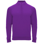 Sweatshirt van polyester met halve rits 200 g/m² Roly Direct Epiro kleur paars eerste gebruiksweergave