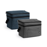 XL koelbox van RPET polyester met dubbel compartiment en voorvak kleur matzwart detailweergave 4