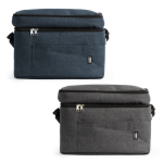 XL koelbox van RPET polyester met dubbel compartiment en voorvak kleur matzwart detailweergave 5