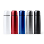 Thermosfles van roestvrij staal met glanzende afwerking 500 ml kleur zilver detailweergave 2