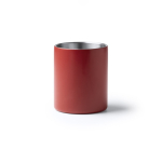 Beker van gerecycled RVS met dubbele wand en karabijnhaak300 ml kleur rood detailweergave 2