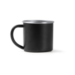 Beker van gerecycled rvs met zilverkleurige rand en binnenkant 350 ml kleur zwart tweede weergave