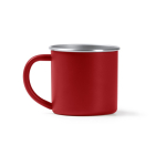 Beker van gerecycled rvs met zilverkleurige rand en binnenkant 350 ml kleur rood tweede weergave