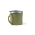 Beker van gerecycled rvs met zilverkleurige rand en binnenkant 350 ml kleur wit eerste gebruiksweergave
