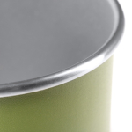 Beker van gerecycled rvs met zilverkleurige rand en binnenkant 350 ml kleur wit detailweergave 2