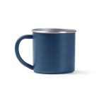 Beker van gerecycled rvs met zilverkleurige rand en binnenkant 350 ml kleur koningsblauw tweede weergave
