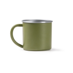 Beker van gerecycled rvs met zilverkleurige rand en binnenkant 350 ml kleur donkergroen tweede weergave