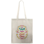 Canvas tas van gerecycled katoen met lange hengsels 240 g/m² kleur naturel derde weergave