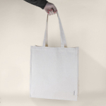 Canvas tas van gerecycled katoen met lange hengsels 240 g/m² kleur naturel gedetailleerde weergave 2