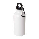 Gerecyclede RVS fles met karabijnhaak 400ml kleur wit