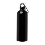 Gerecyclede RVS fles met karabijnhaak 750ml kleur zwart tweede weergave voorkant