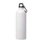 Gerecyclede RVS fles met karabijnhaak 750ml kleur wit tweede weergave voorkant