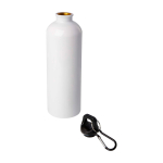 Gerecyclede RVS fles met karabijnhaak 750ml kleur wit tweede weergave