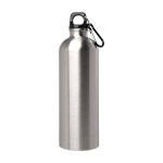 Gerecyclede RVS fles met karabijnhaak 750ml kleur zilver tweede weergave voorkant
