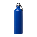 Gerecyclede RVS fles met karabijnhaak 750ml kleur koningsblauw tweede weergave voorkant