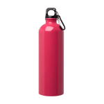 Gerecyclede RVS fles met karabijnhaak 750ml kleur fuchsia tweede weergave voorkant