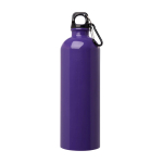 Gerecyclede RVS fles met karabijnhaak 750ml kleur paars tweede weergave voorkant