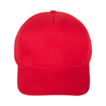 Klassieke pet van 100% katoen met 5 panelen en klittenbandsluiting kleur rood eerste weergave