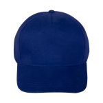 Klassieke pet van 100% katoen met 5 panelen en klittenbandsluiting kleur marineblauw