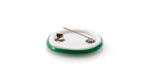 Ronde pin met glanzende afwerking en veiligheidsspeldsluiting kleur groen vierde weergave