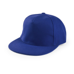 Pet van katoen en polyester met 5 panelen en klittenbandsluiting kleur blauw  negende weergave