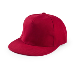 Pet van katoen en polyester met 5 panelen en klittenbandsluiting kleur rood  negende weergave