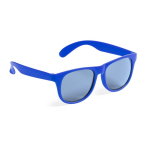 Zonnebril in diverse matte kleuren met zwarte transparante lenzen kleur blauw  negende weergave