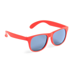Zonnebril in diverse matte kleuren met zwarte transparante lenzen kleur rood  negende weergave