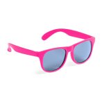 Zonnebril in diverse matte kleuren met zwarte transparante lenzen kleur fuchsia tweede weergave
