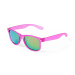 Zonnebril met transparant gekleurde monturen en spiegelglazen kleur fuchsia  negende weergave
