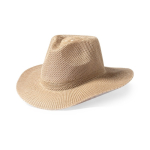 Cowboyhoed van synthetisch materiaal met personaliseerbare band kleur beige