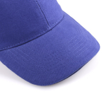 Geborstelde katoenen pet met 6 panelen en detail op de klep kleur blauw  negende weergave