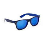 Zonnebril met tweekleurig montuur en spiegelglazen kleur blauw tweede weergave