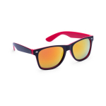 Zonnebril met tweekleurig montuur en spiegelglazen kleur rood  negende weergave
