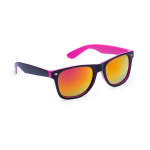 Zonnebril met tweekleurig montuur en spiegelglazen kleur fuchsia  negende weergave