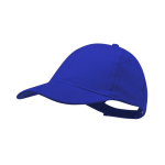 Zes-panelen pet van gekamd katoen met klittenbandsluiting kleur blauw  negende weergave