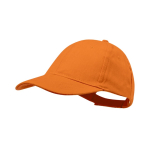 Zes-panelen pet van gekamd katoen met klittenbandsluiting kleur oranje  negende weergave