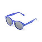 Zonnebril met ronde en zwarte UV400-glazen kleur blauw  negende weergave