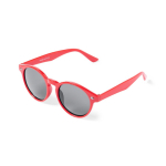 Zonnebril met ronde en zwarte UV400-glazen kleur rood derde weergave