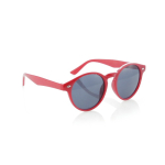 Zonnebril met ronde en zwarte UV400-glazen kleur rood  negende weergave