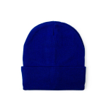 Gebreide muts met omgeslagen rand om te personaliseren kleur blauw  negende weergave