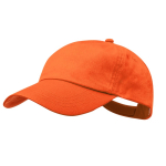 Pet van katoen met 5 panelen en klittenbandsluiting, in diverse kleuren kleur oranje  negende weergave
