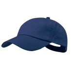 Pet van katoen met 5 panelen en klittenbandsluiting, in diverse kleuren kleur marineblauw  negende weergave