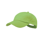 Pet van katoen met 5 panelen en klittenbandsluiting, in diverse kleuren kleur pastel groen  negende weergave