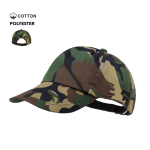 5 panelen pet van katoen en polyester met camouflageprint kleur camouflage