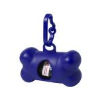 Dispenser met 15 hondenpoepzakjes in botvorm kleur blauw tweede weergave