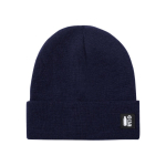 Gebreide muts van RPET-polyester met omgeslagen rand kleur marineblauw  negende weergave