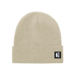 Gebreide muts van RPET-polyester met omgeslagen rand kleur naturel  negende weergave
