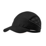 Sportpet van microvezel met mesh-zijkanten kleur zwart  negende weergave