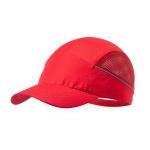 Sportpet van microvezel met mesh-zijkanten kleur rood  negende weergave